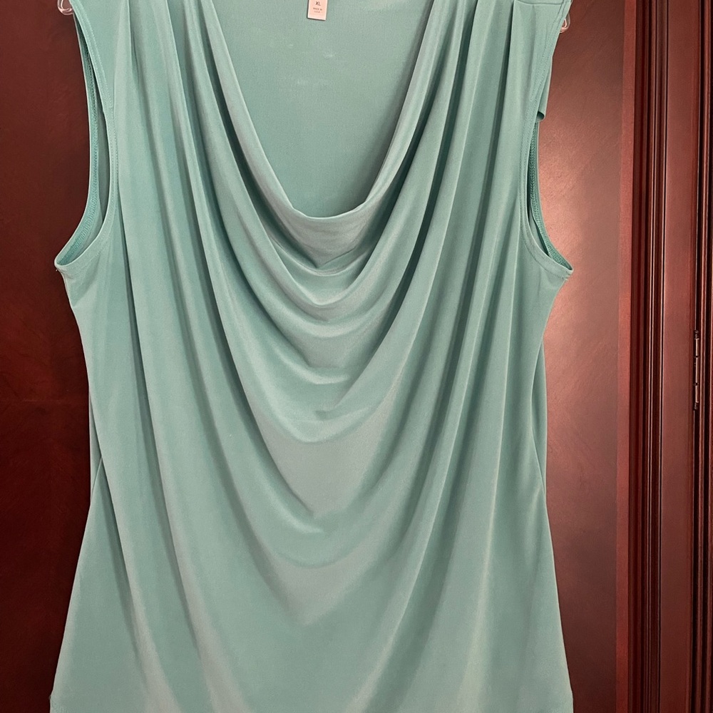 Dressbarn Green Draped Blouse